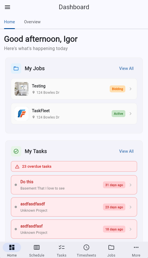 TaskFleet Mobile App